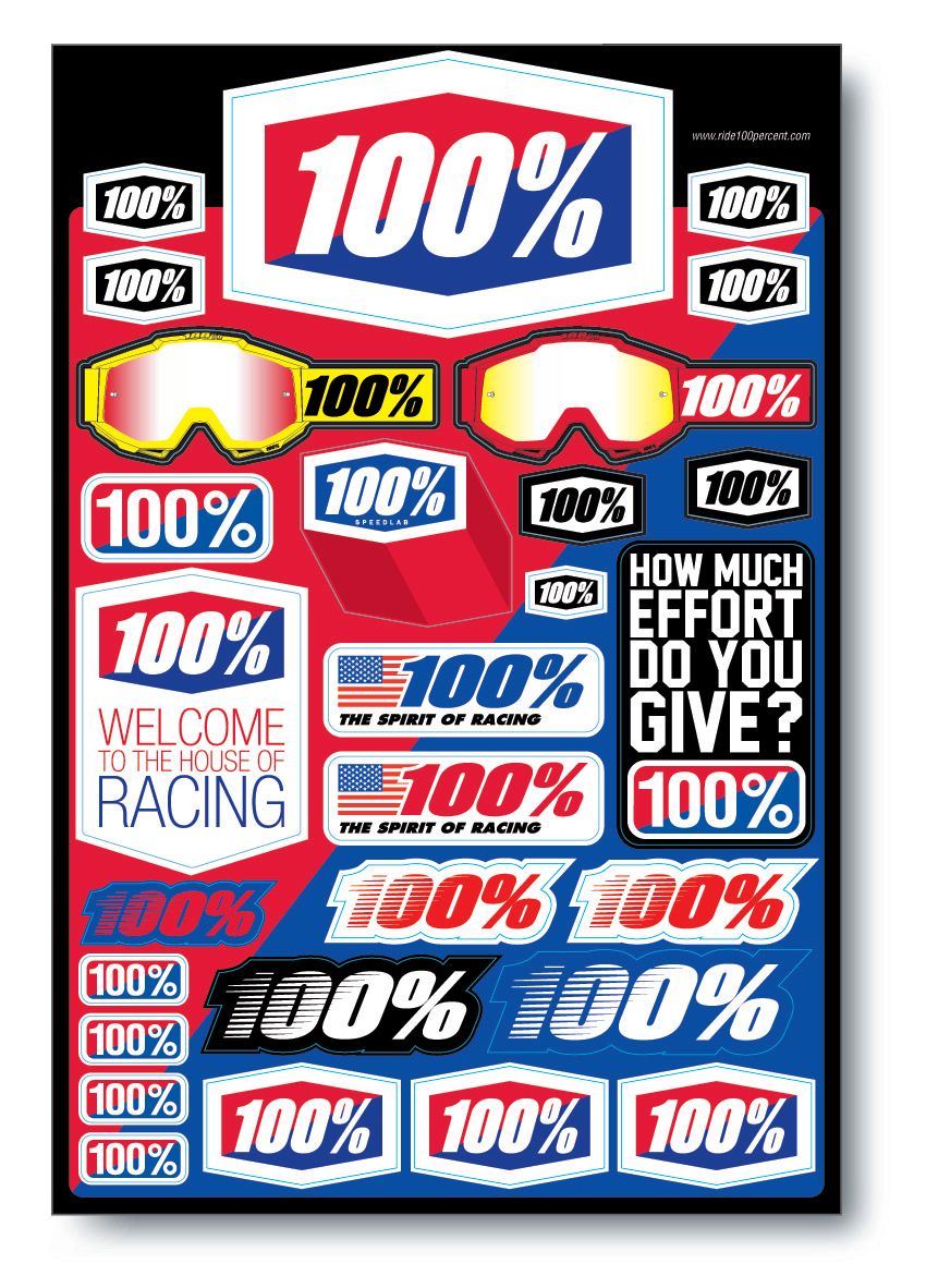 100% Decal Sheet 12 x 18