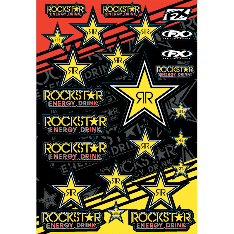 Mylar Rockstar Energy Gold Sticker Sheet