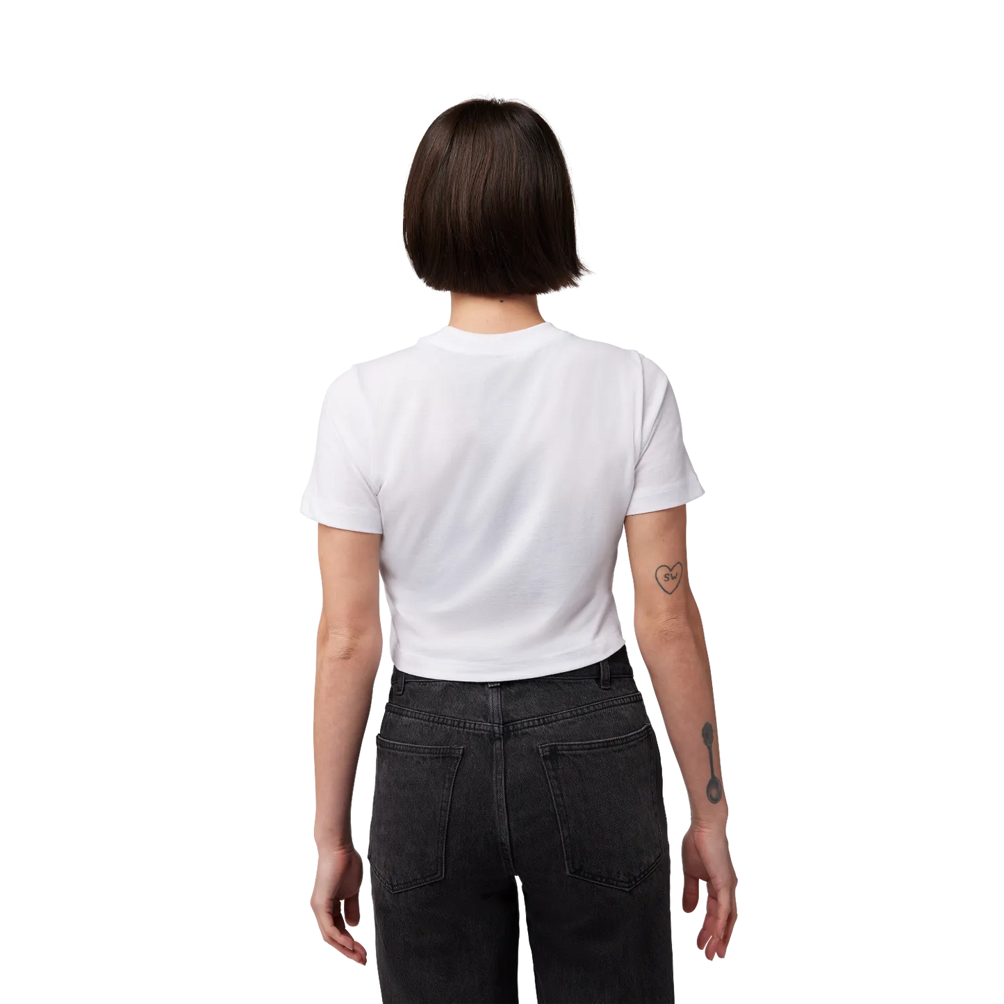 Womens Race Crew Cropped Tee
