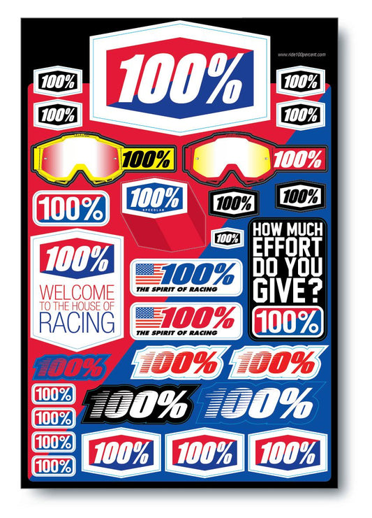 100% Decal Sheet 12 x 18
