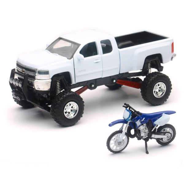 Chevrolet Silverado Pick Up with Yamaha Dirt Bike Scale Model