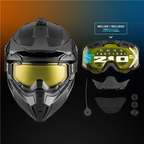 CKX Titan Original Helmet - Trail and Backcountry Solid - 210° Goggle Included