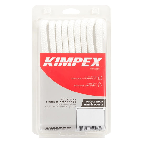 Kimpex Double Braided Dock Line 15' - 3/8" - Nylon - Double Braided