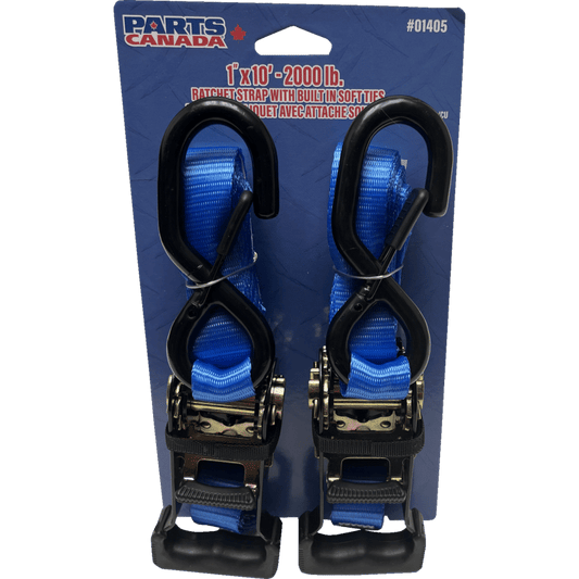 Parts Canada 2 Pack 1"X10' 2000Lb Ratchet Strap Full S Hook