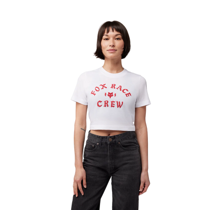 Womens Race Crew Cropped Tee